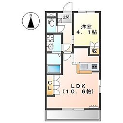 ヴィラM's 1LDKの間取図画像