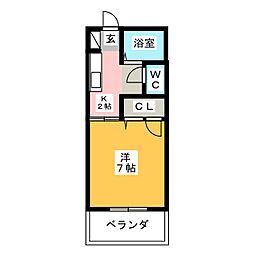 ファルール城北 1Kの間取図画像