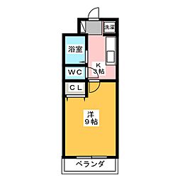 ラ・セフィーロ6 1Kの間取図画像