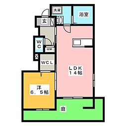 サンティエ・アベニール 1LDKの間取図画像
