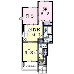 hana 2LDKの間取図画像