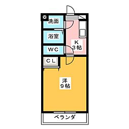 ブリアール 1Kの間取図画像