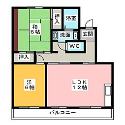 クリサンテB 2LDKの間取図画像