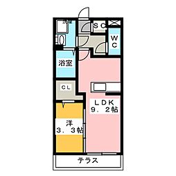 プリマ・テラッセ 1LDKの間取図画像