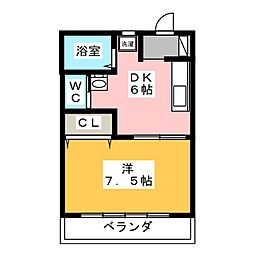 シンコーハイツ 1DKの間取図画像