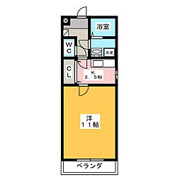 FORCE6 1Kの間取図画像