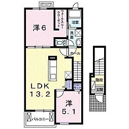アルタコッリーナファイブ 2LDKの間取図画像