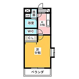 ブリアール泉 1Kの間取図画像