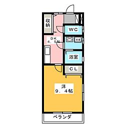パルフューチャー 1DKの間取図画像