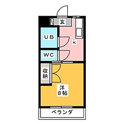 マンションヒカリ1 1DKの間取図画像