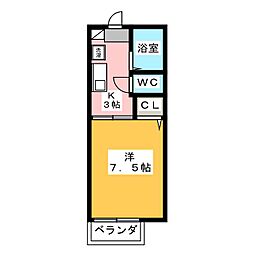 セフィーラ1 1Kの間取図画像