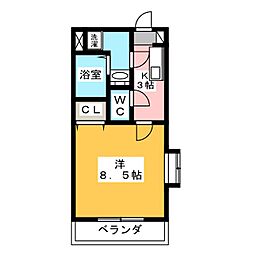 シャトーラフィネ 1Kの間取図画像