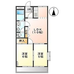 ルミエール 2LDKの間取図画像