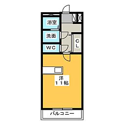 ライフイン・パル ワンルームの間取図画像