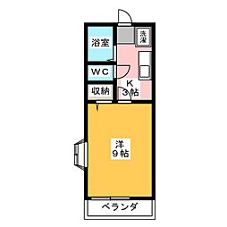 ハイツベアー 1Kの間取図画像