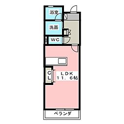 ル・リオン桜 ワンルームの間取図画像