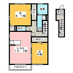 Confiance・ferB 2LDKの間取図画像