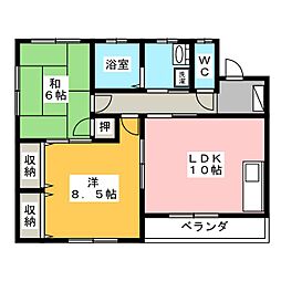 UP6 2LDKの間取図画像