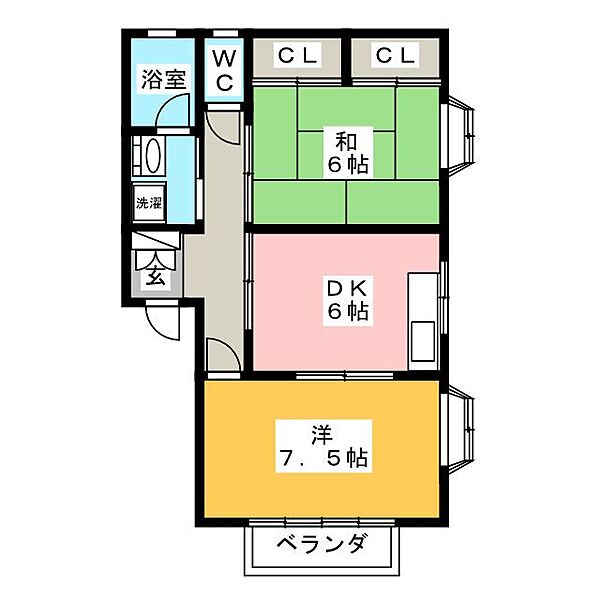 コーポクレセ ｜静岡県浜松市中央区天王町(賃貸マンション2DK・1階・47.19㎡)の写真 その2