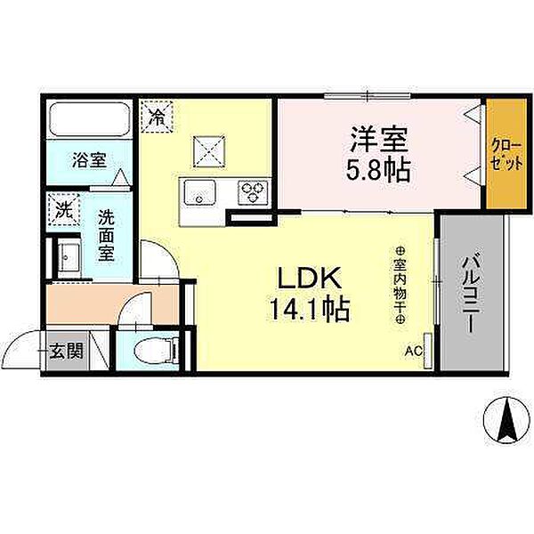 Maison de Lumiere 201｜静岡県浜松市中央区子安町(賃貸アパート1LDK・2階・47.04㎡)の写真 その2