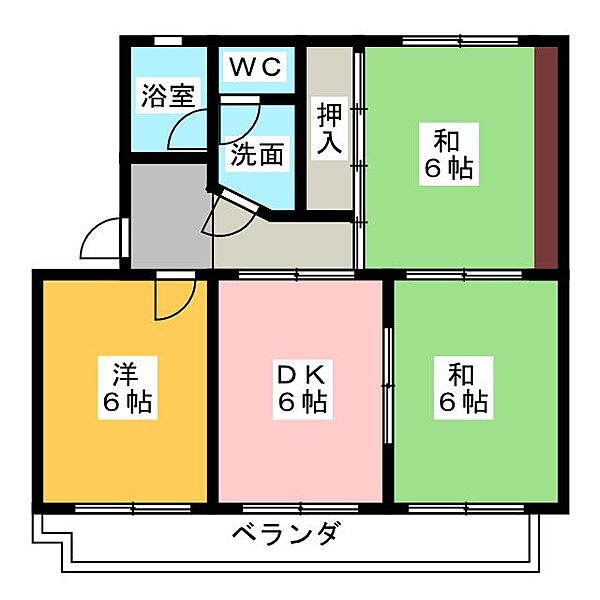 ベルハイムII ｜静岡県浜松市中央区参野町(賃貸マンション3DK・3階・55.70㎡)の写真 その2