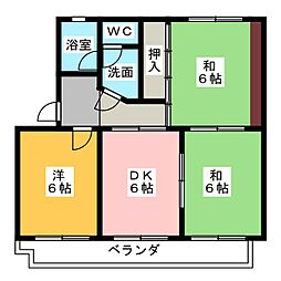 ベルハイム 3DKの間取図画像