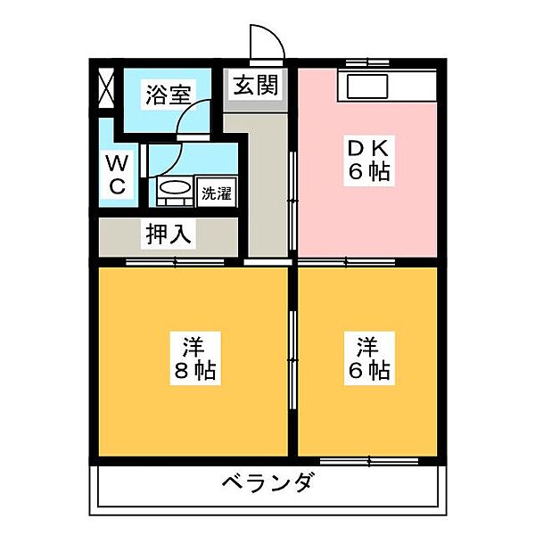 松下細島ライフ ｜静岡県浜松市中央区細島町(賃貸マンション2DK・3階・45.36㎡)の写真 その2