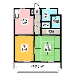 マンションカズ 2DKの間取図画像