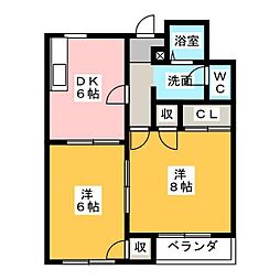 コンフォート 2DKの間取図画像