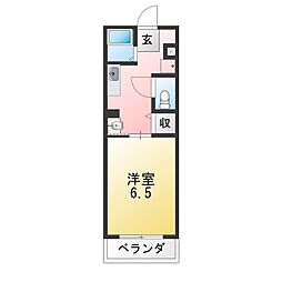 サングリーン 1Kの間取図画像