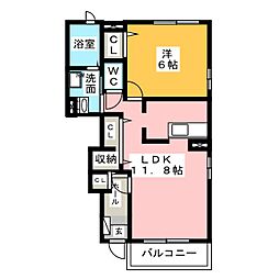 シャルマン3 1LDKの間取図画像