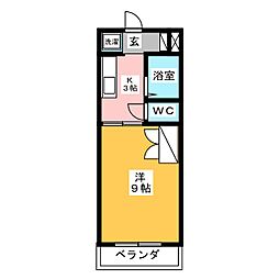 マンションKasuga 1Kの間取図画像
