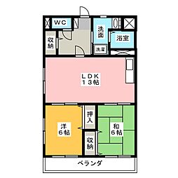 プレジールメゾン 2LDKの間取図画像
