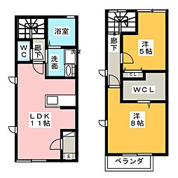 サンハイムC 2LDKの間取図画像