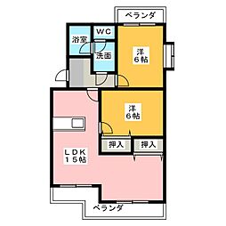 マンションストークNo.5 2LDKの間取図画像