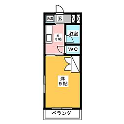 マンションKasuga 1Kの間取図画像