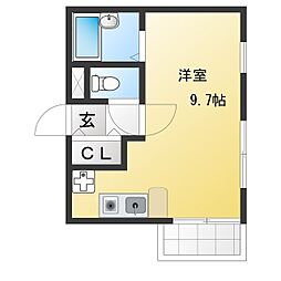 レリブ植松 ワンルームの間取図画像