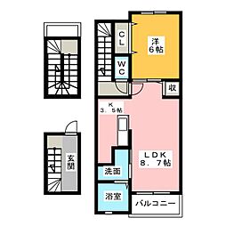 クレッシェンド6 1LDKの間取図画像