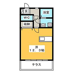 ライフイン・セリュー 1Kの間取図画像