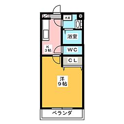 サンテラス植松 1Kの間取図画像