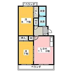 エクセルTSUJI 2LDKの間取図画像