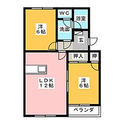 フェニックス2 2LDKの間取図画像
