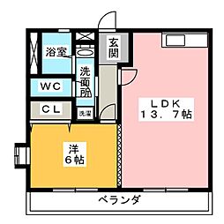 ロングライフ3 1LDKの間取図画像