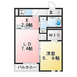 EXTRA(エクストラ) 1LDKの間取図画像