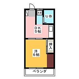 イーグルハイツ領家 1DKの間取図画像