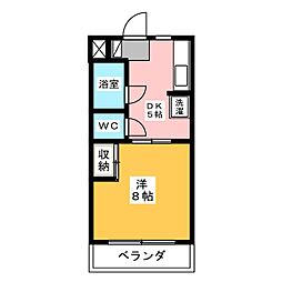 ビラ柳ストリート 1DKの間取図画像