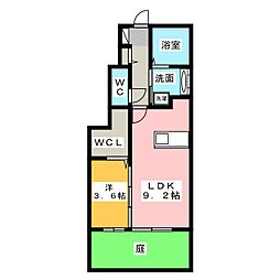 Wit下石田 1LDKの間取図画像