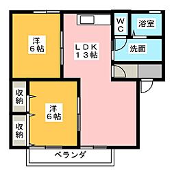 サンパティー 2LDKの間取図画像