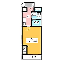 まきの木館うたり 1Kの間取図画像