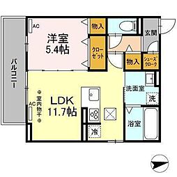 DーHills名塚町 1LDKの間取図画像